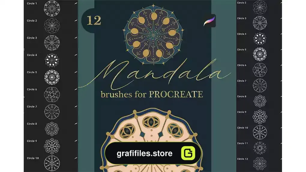 براش پروکریت Mandala brushes for Procreate