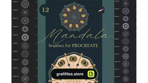 براش پروکریت Mandala brushes for Procreate