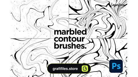 براش سنگ مرمر فتوشاپ Marbled Contour Photoshop Brushes
