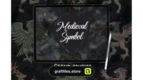 براش نماد قرون وسطا پروکریت Medieval Symbol Heraldic Brush Stamp Procreate