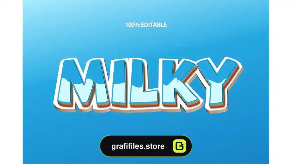 افکت متن ایلوستریتور Milky Text Effect - EPS File