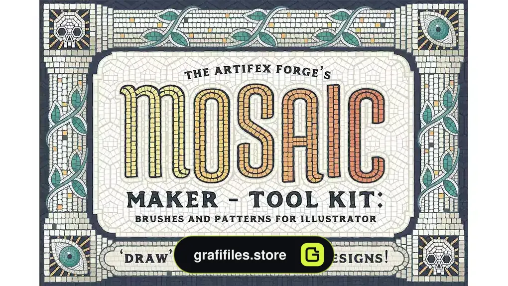 براش موزاییک ایلوستریتور Mosaic Maker - Brushes & Patterns