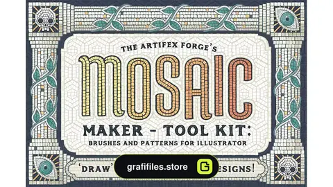 براش موزاییک ایلوستریتور Mosaic Maker - Brushes & Patterns