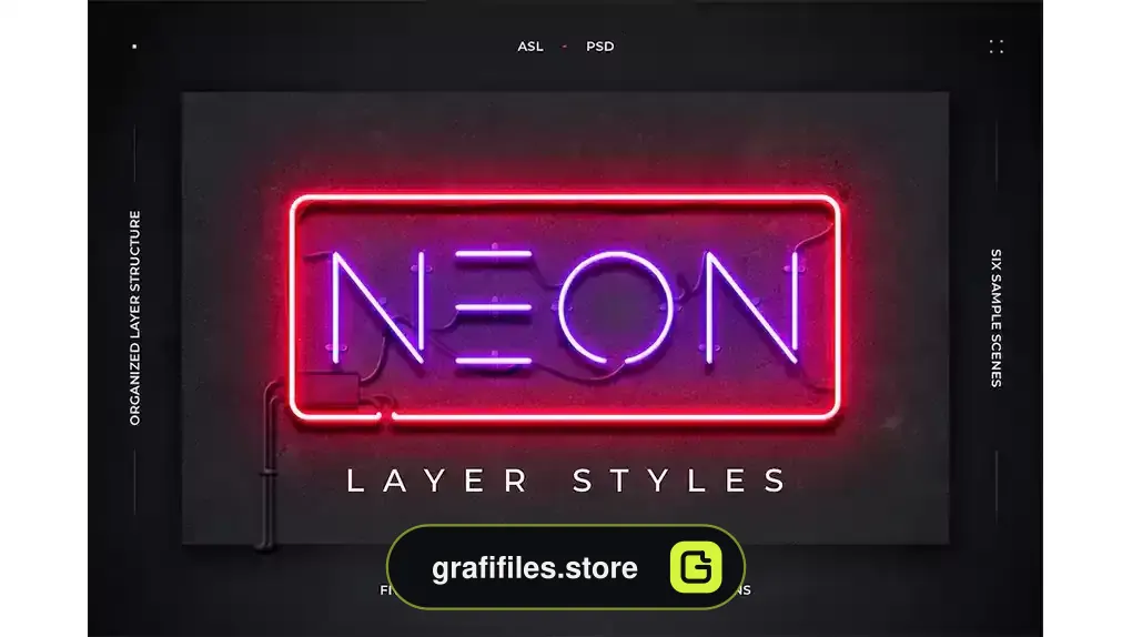 استایل متن نئون Neon Layer Styles