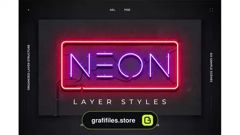 استایل متن نئون Neon Layer Styles