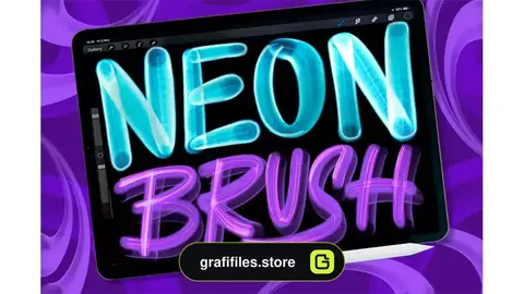 براش پروکریت نور نئون Neon Light Brush Procreate