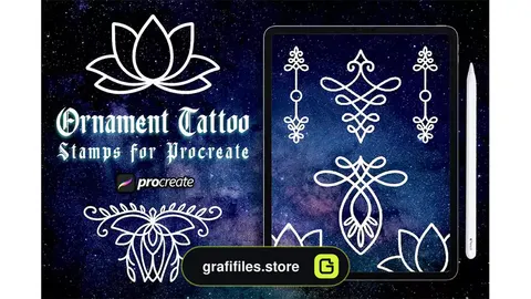 براش خالکوبی زینتی پروکریت Ornament Tattoo Brush Stamp Procreate