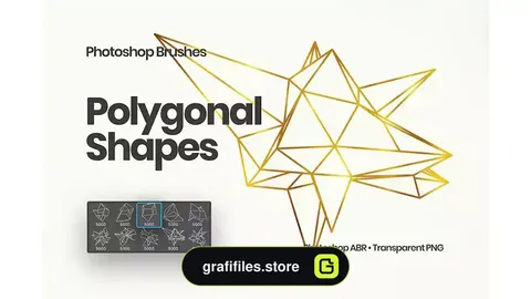 براش اشکال چند ضلعی فتوشاپ Polygonal Shapes Photoshop Brushes