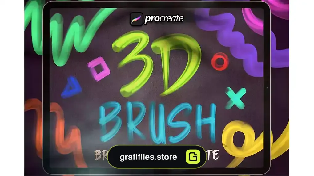 براش پروکریت Procreate 3D Brush Pack