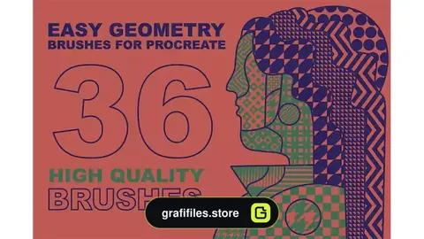 براش پروکریت Procreate Easy Geometry Brushes