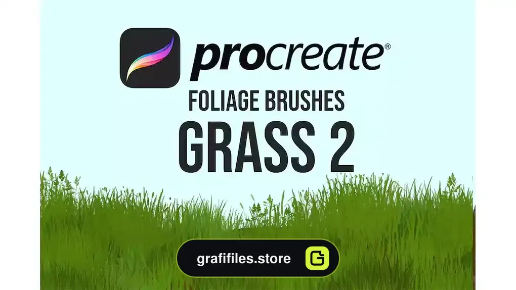 براش چمن پروکریت Procreate Foliage Brushes - Grass 2