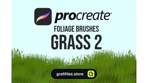 براش چمن پروکریت Procreate Foliage Brushes - Grass 2