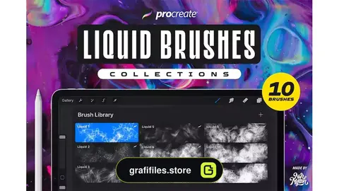 براش پروکریت Procreate Liquid Brushes