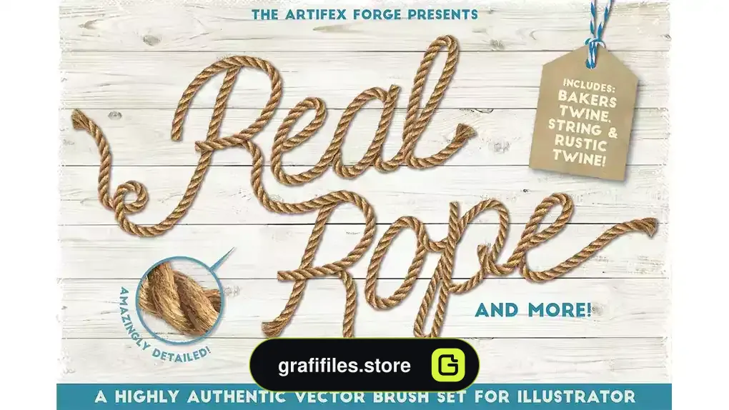 براش طناب ایلوستریتور Real Rope - Illustrator Brushes