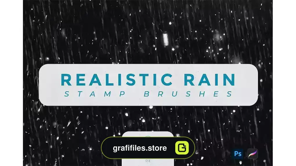 براش باران Realistic Rain Stamp Brushes