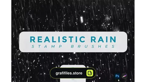 براش باران Realistic Rain Stamp Brushes