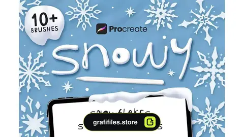 براش برف پروکریت Snowy Procreate Stamp Brushes