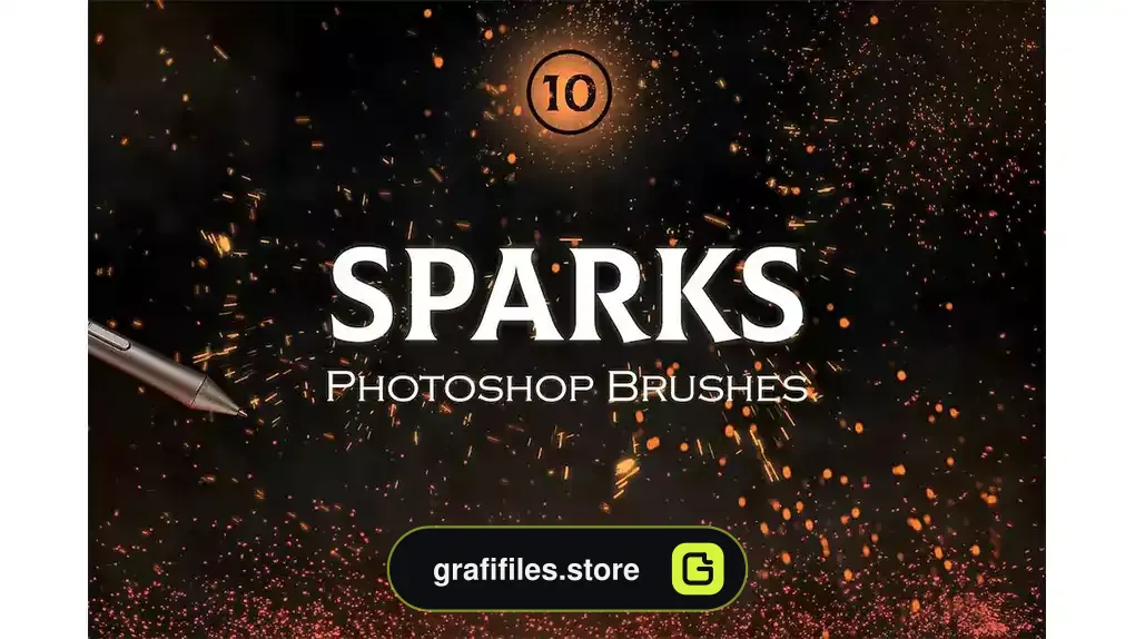 براش جرقه آتش فتوشاپ Sparks Photoshop Brushes