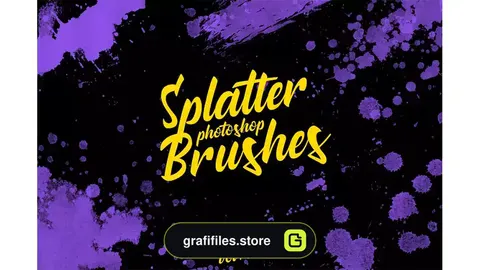 براش پاشیدن رنگ فتوشاپ Splatter Stamp Photoshop Brushes Vol. 4
