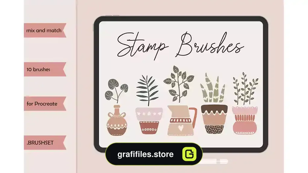 براش پروکریت گیاهان آپارتمانی Stamp Brushes for Procreate. House Plants
