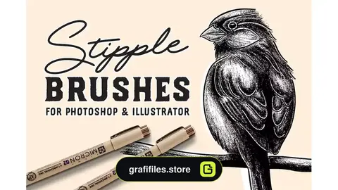 براش ترسیمی Stipple Brush Set for Photoshop and Illustrator