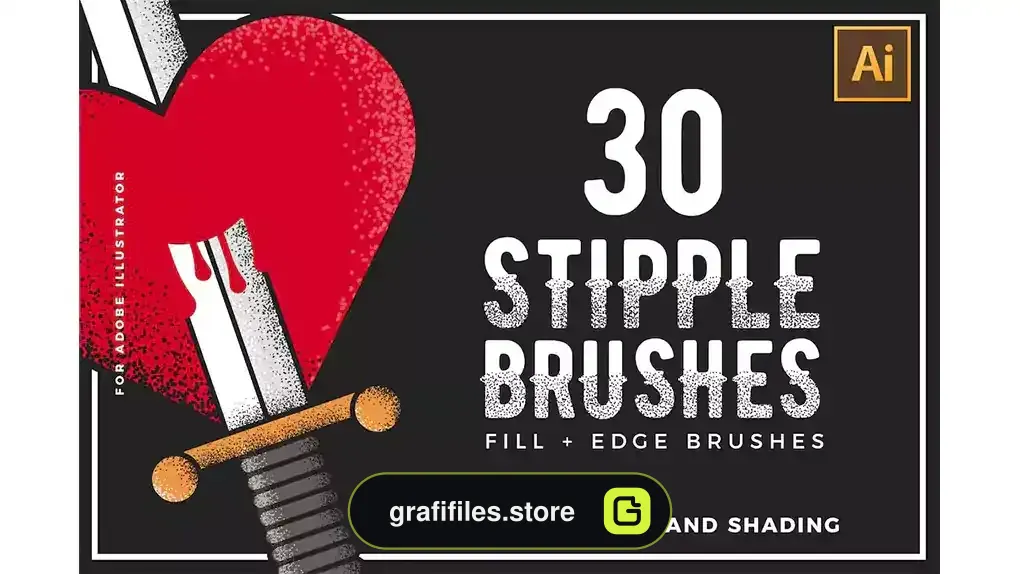 براش ایلوستریتور Stipple Brushes For Illustrator