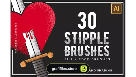 براش ایلوستریتور Stipple Brushes For Illustrator