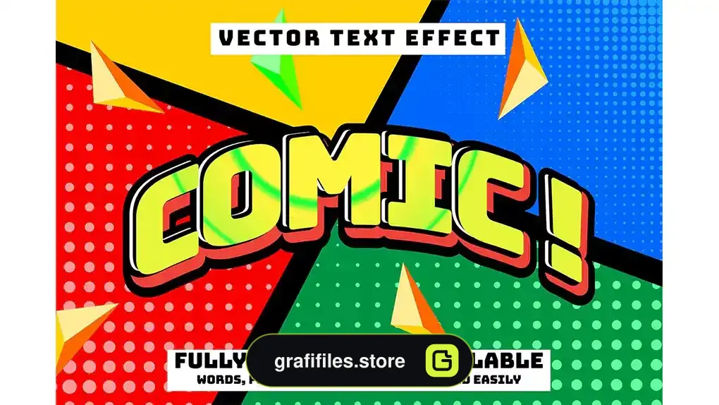 استایل متن کمیک Text effect Editable Comic Style