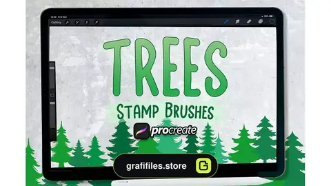 براش پروکریت درخت Trees Brush Stamp