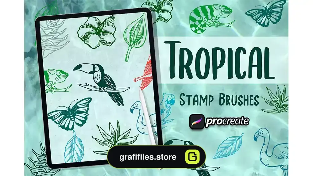 براش پروکریت المان گرمسیری Tropical element Brush Stamp