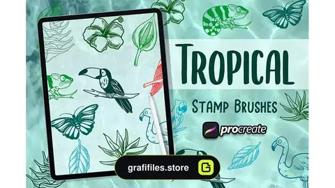 براش پروکریت المان گرمسیری Tropical element Brush Stamp