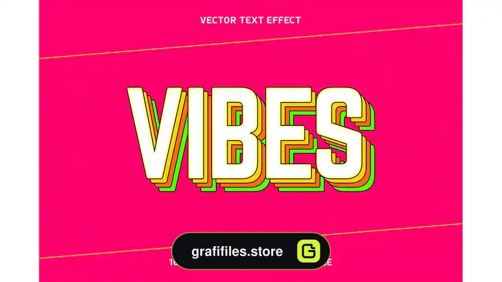 افکت متن ایلوستریتور Vibes Vector Text Effect