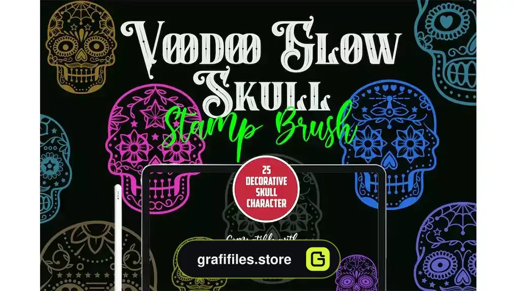 براش جمجمه Voodoo Glow Skull | Stamp brush