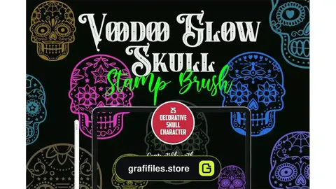 براش جمجمه Voodoo Glow Skull | Stamp brush
