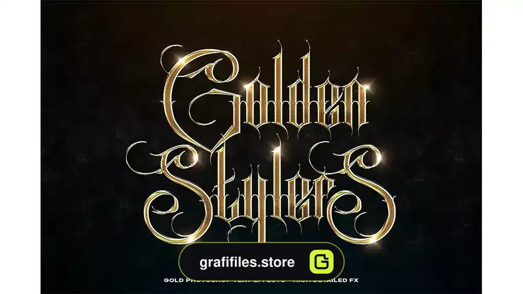 استایل متن طلایی فتوشاپ Gold Photoshop Styles - Text Effects