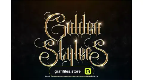 استایل متن طلایی فتوشاپ Gold Photoshop Styles - Text Effects