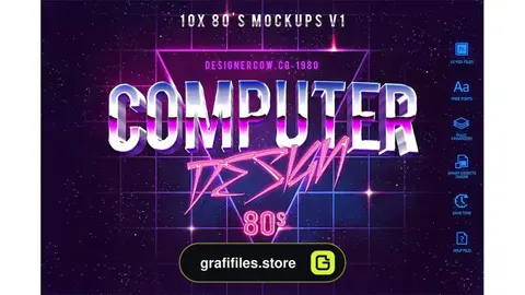 افکت متن 80s Style Text Mockups V1