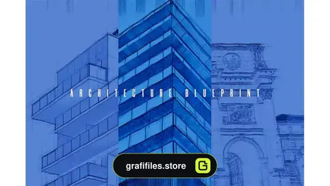 اکشن فتوشاپ افکت معماری پرینت آبی Architecture BluePrint - Photoshop Action