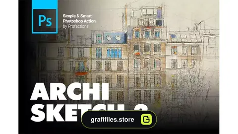 دانلود اکشن فتوشاپ تبدیل عکس به طرح معماری Architecture Sketch 3 Photoshop Action