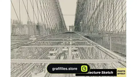 دانلود اکشن فتوشاپ تبدیل عکس به اسکیس معماری Architecture Sketch Photoshop Action