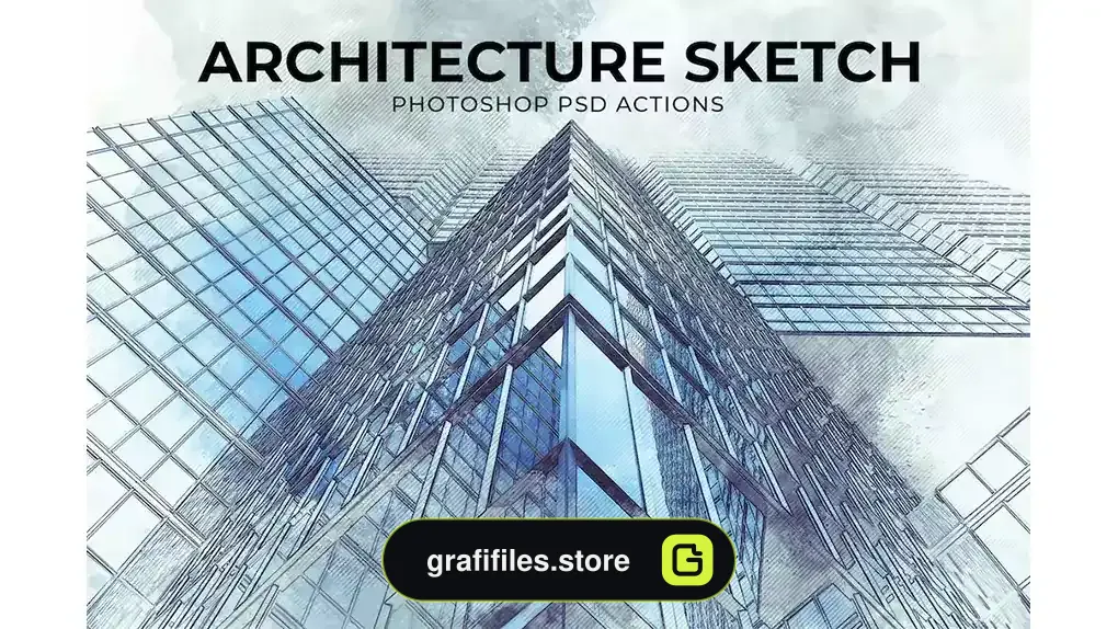 اکشن فتوشاپ اسکیس معماری Architecture Sketch Photoshop PSD Action