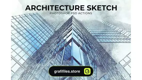 اکشن فتوشاپ اسکیس معماری Architecture Sketch Photoshop PSD Action