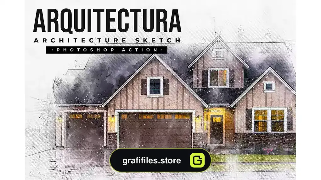 اکشن فتوشاپ اسکچ معماری Arquitectura - Architecture Sketch Photoshop Action