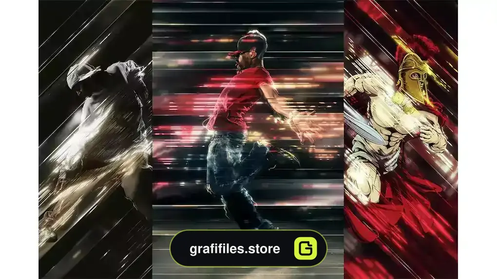 اکشن فتوشاپ ایجاد افکت تیغه رنگی بر روی تصاویر Blades Photoshop Action
