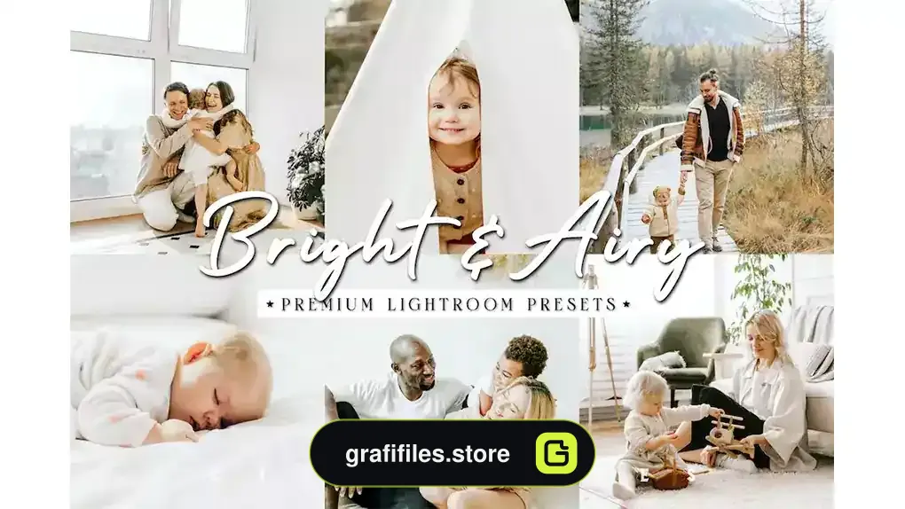 پریست لایت روم روشنایی طبیعی BRIGHT & AIRY Natural Lightroom Presets
