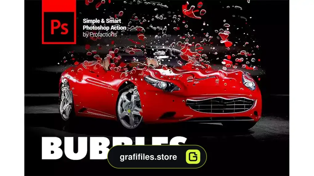 اکشن فتوشاپ افکت حبابی شدن تصویر Bubbles Photoshop Action
