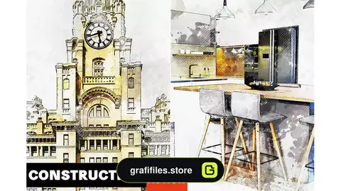 اکشن فتوشاپ هنر معماری ساختمان Construction - Architectural Art Photoshop Action