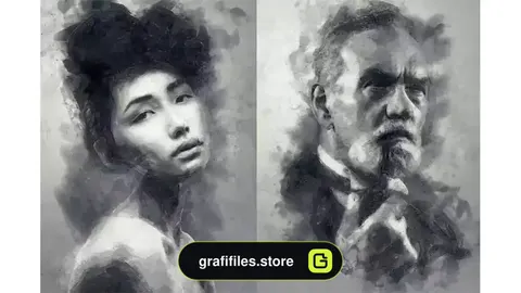 اکشن فتوشاپ تبدیل عکس به طرح دیجیتالی Digital Sketch Photoshop Action