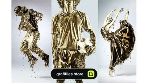 اکشن فتوشاپ ایجاد افکت چکیدن طلا بر روی تصاویر Dripping Gold Photoshop Action
