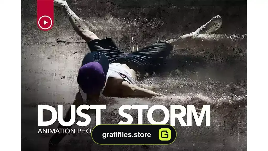 اکشن فتوشاپ ایجاد افکت متحرک طوفان گرد و غبار Dust Storm Animation Photoshop Action